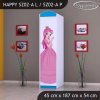 Skříň Happy SZ02 - princezna s koníkem (Barva bílá, Otevírání dvířek pravé, Vnitřek skříně šatní tyč)