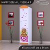 Skříň Happy SZ02 - pejsek a srdce (Barva bílá, Otevírání dvířek pravé, Vnitřek skříně šatní tyč)