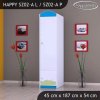 Skříň Happy SZ02 - modrý medvídek (Barva bílá, Otevírání dvířek pravé, Vnitřek skříně šatní tyč)