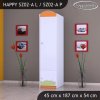 Skříň Happy SZ02 - modrý medvídek (Barva bílá, Otevírání dvířek pravé, Vnitřek skříně šatní tyč)