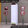Skříň Happy SZ02 - modrý medvídek (Barva bílá, Otevírání dvířek pravé, Vnitřek skříně šatní tyč)