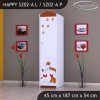 Skříň Happy SZ02 - pejsek a kočička (Barva bílá, Otevírání dvířek pravé, Vnitřek skříně šatní tyč)