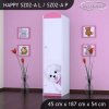 Skříň Happy SZ02 - pejsek s mašlí (Barva bílá, Otevírání dvířek pravé, Vnitřek skříně šatní tyč)
