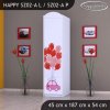 Skříň Happy SZ02 - růžové auto s balonky (Barva bílá, Otevírání dvířek pravé, Vnitřek skříně šatní tyč)
