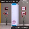 Skříň Happy SZ02 - růžový a modrý slon (Barva bílá, Otevírání dvířek pravé, Vnitřek skříně šatní tyč)