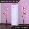 Skříň Happy SZ02 - růžový slon se srdcem (Barva bílá, Otevírání dvířek pravé, Vnitřek skříně šatní tyč)