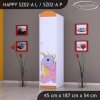 Skříň Happy SZ02 - růžový dráček (Barva bílá, Otevírání dvířek pravé, Vnitřek skříně šatní tyč)