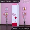 Skříň Happy SZ02 - srdíčka (Barva bílá, Otevírání dvířek pravé, Vnitřek skříně šatní tyč)
