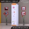 Skříň Happy SZ02 - srdce z květů (Barva bílá, Otevírání dvířek pravé, Vnitřek skříně šatní tyč)
