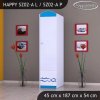 Skříň Happy SZ02 - loď (Barva bílá, Otevírání dvířek pravé, Vnitřek skříně šatní tyč)