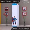 Skříň Happy SZ02 - superman (Barva bílá, Otevírání dvířek pravé, Vnitřek skříně šatní tyč)