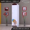 Skříň Happy SZ02 - šťastný medvídek (Barva bílá, Otevírání dvířek pravé, Vnitřek skříně šatní tyč)