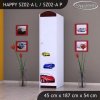 Skříň Happy SZ02 - závod (Barva bílá, Otevírání dvířek pravé, Vnitřek skříně šatní tyč)