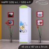 Skříň Happy SZ02 - usměvavá včelka (Barva bílá, Otevírání dvířek pravé, Vnitřek skříně šatní tyč)