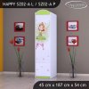Skříň Happy SZ02 - zelená čarodějka (Barva bílá, Otevírání dvířek pravé, Vnitřek skříně šatní tyč)