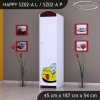 Skříň Happy SZ02 - žluté auto (Barva bílá, Otevírání dvířek pravé, Vnitřek skříně šatní tyč)