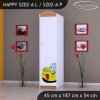 Skříň Happy SZ02 - žluté auto (Barva bílá, Otevírání dvířek pravé, Vnitřek skříně šatní tyč)