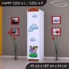 Skříň Happy SZ02 - zoo (Barva bílá, Otevírání dvířek pravé, Vnitřek skříně šatní tyč)
