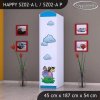 Skříň Happy SZ02 - zoo (Barva bílá, Otevírání dvířek pravé, Vnitřek skříně šatní tyč)