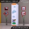 Skříň Happy SZ02 - zoo (Barva bílá, Otevírání dvířek pravé, Vnitřek skříně šatní tyč)
