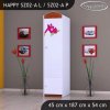 Skříň Happy SZ02 - žirafa (Barva bílá, Otevírání dvířek pravé, Vnitřek skříně šatní tyč)