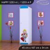 Skříň Happy SZ03 - bořek stavitel (Barva bílá, Otevírání dvířek pravé, Vnitřek skříně šatní tyč)