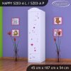 Skříň Happy SZ03 - čarodějka (Barva bílá, Otevírání dvířek pravé, Vnitřek skříně šatní tyč)