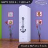 Skříň Happy SZ03 - velká loď (Barva bílá, Otevírání dvířek pravé, Vnitřek skříně šatní tyč)