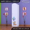 Skříň Happy SZ03 - medvídci s balónky (Barva bílá, Otevírání dvířek pravé, Vnitřek skříně šatní tyč)