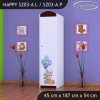 Skříň Happy SZ03 - medvídci s balónky (Barva bílá, Otevírání dvířek pravé, Vnitřek skříně šatní tyč)