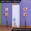 Skříň Happy SZ03 - medvídci s balónky (Barva bílá, Otevírání dvířek pravé, Vnitřek skříně šatní tyč)