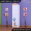 Skříň Happy SZ03 - medvídci s balónky (Barva bílá, Otevírání dvířek pravé, Vnitřek skříně šatní tyč)