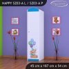 Skříň Happy SZ03 - medvídci s balónky (Barva bílá, Otevírání dvířek pravé, Vnitřek skříně šatní tyč)