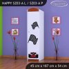 Skříň Happy SZ03 - ferrari (Barva bílá, Otevírání dvířek pravé, Vnitřek skříně šatní tyč)