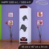 Skříň Happy SZ03 - ferrari (Barva bílá, Otevírání dvířek pravé, Vnitřek skříně šatní tyč)