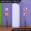 Skříň Happy SZ03 - jednorožec (Barva bílá, Otevírání dvířek pravé, Vnitřek skříně šatní tyč)