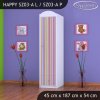 Skříň Happy SZ03 - barevné pásky (Barva bílá, Otevírání dvířek pravé, Vnitřek skříně šatní tyč)