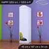 Skříň Happy SZ03 - bagr (Barva bílá, Otevírání dvířek pravé, Vnitřek skříně šatní tyč)