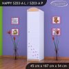 Skříň Happy SZ03 - bílá kočička (Barva bílá, Otevírání dvířek pravé, Vnitřek skříně šatní tyč)