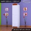 Skříň Happy SZ03 - princ na bílém koni (Barva bílá, Otevírání dvířek pravé, Vnitřek skříně šatní tyč)