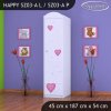 Skříň Happy SZ03 - víla se srdcem (Barva bílá, Otevírání dvířek pravé, Vnitřek skříně šatní tyč)
