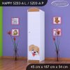 Skříň Happy SZ03 - pejsek (Barva bílá, Otevírání dvířek pravé, Vnitřek skříně šatní tyč)