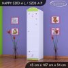 Skříň Happy SZ03 - medvídek s balónky (Barva bílá, Otevírání dvířek pravé, Vnitřek skříně šatní tyč)