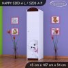 Skříň Happy SZ03 - pejsek s mašlí (Barva bílá, Otevírání dvířek pravé, Vnitřek skříně šatní tyč)
