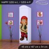 Skříň Happy SZ03 - pirát (Barva bílá, Otevírání dvířek pravé, Vnitřek skříně šatní tyč)