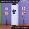 Skříň Happy SZ03 - policie (Barva bílá, Otevírání dvířek pravé, Vnitřek skříně šatní tyč)
