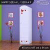 Skříň Happy SZ03 - včelka se srdcem (Barva bílá, Otevírání dvířek pravé, Vnitřek skříně šatní tyč)
