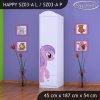 Skříň Happy SZ03 - růžový pony (Barva bílá, Otevírání dvířek pravé, Vnitřek skříně šatní tyč)