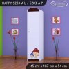 Skříň Happy SZ03 - růžový hříbeček (Barva bílá, Otevírání dvířek pravé, Vnitřek skříně šatní tyč)