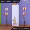 Skříň Happy SZ03 - safari (Barva bílá, Otevírání dvířek pravé, Vnitřek skříně šatní tyč)